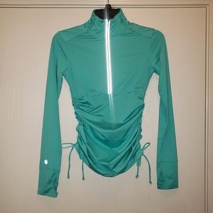 Athleta Hot Shot 1/2 Zip Ruched Active Top Size XXS